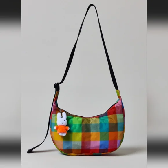 BAGGU Madras Medium Crescent Bag NEW - Picture 8 of 8